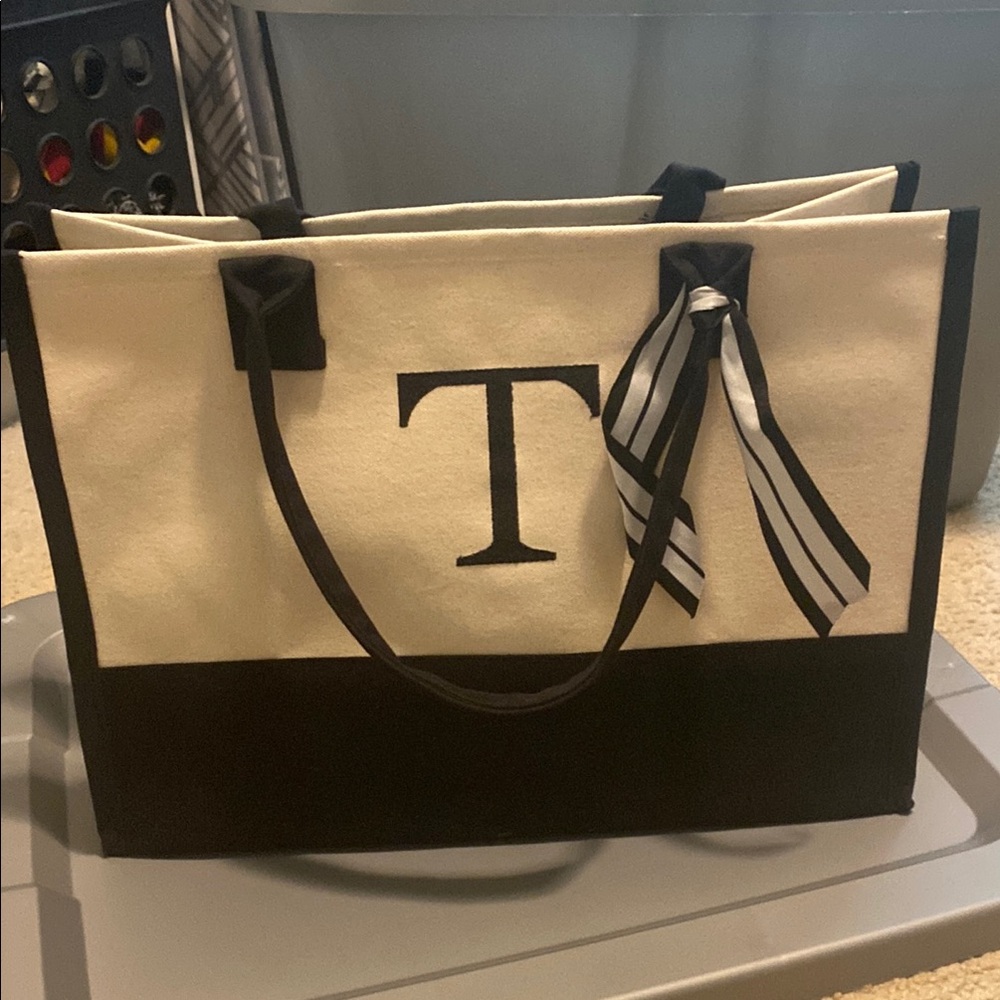Sophisticated Black and White Tote Bag